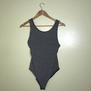 Black & white stripe body suit